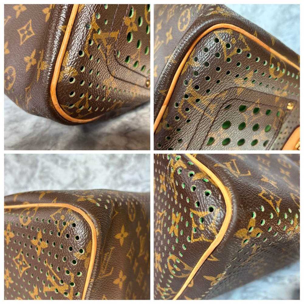 Louis Vuitton Perforated Speedy 30 Green with matching Key Cles Pochette - Picture 7 of 16